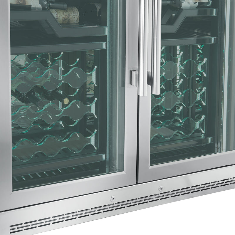 Load image into Gallery viewer, FORNO Abruzzo 48-Inch Dual Zones Wine Cellar, 102 Bottles, 24 cu. ft., Green Acrylic Holders & Black Shelves