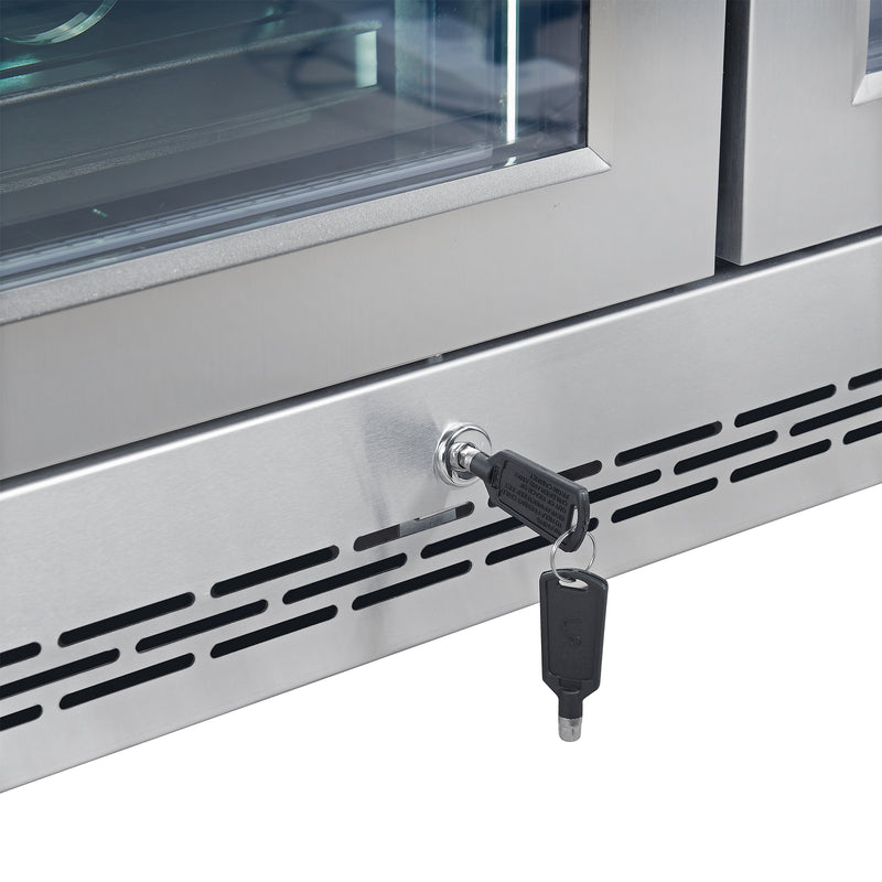 Load image into Gallery viewer, FORNO Abruzzo 48-Inch Dual Zones Wine Cellar, 102 Bottles, 24 cu. ft., Green Acrylic Holders & Black Shelves