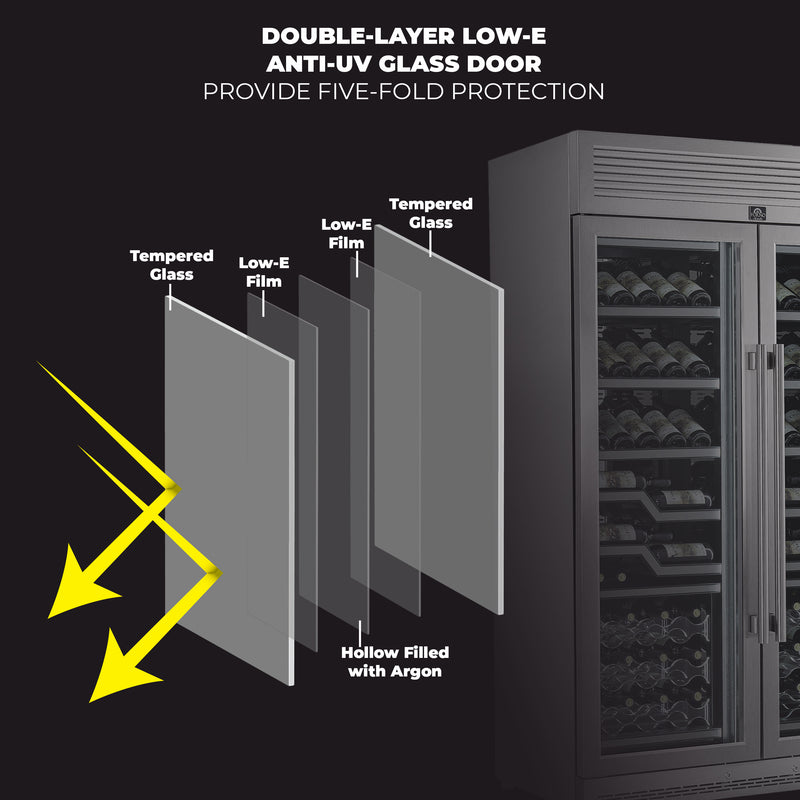 Load image into Gallery viewer, FORNO Abruzzo 48-Inch Dual Zone Wine Cellar, 102 Bottles, 24 cu. ft., Clear Acrylic Holders & Stainless Trim Shelves