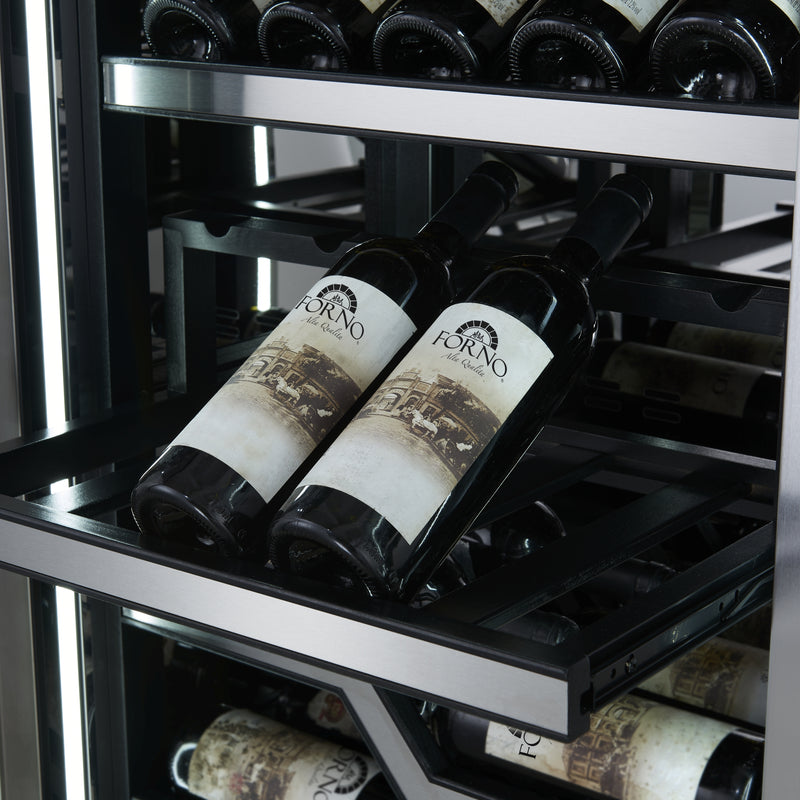 Load image into Gallery viewer, FORNO Abruzzo 48-Inch Dual Zone Wine Cellar, 102 Bottles, 24 cu. ft., Clear Acrylic Holders & Stainless Trim Shelves