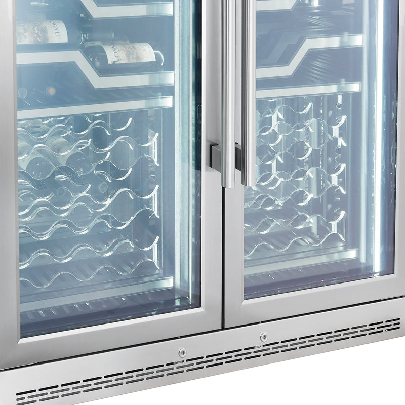 Load image into Gallery viewer, FORNO Abruzzo 48-Inch Dual Zone Wine Cellar, 102 Bottles, 24 cu. ft., Clear Acrylic Holders & Stainless Trim Shelves