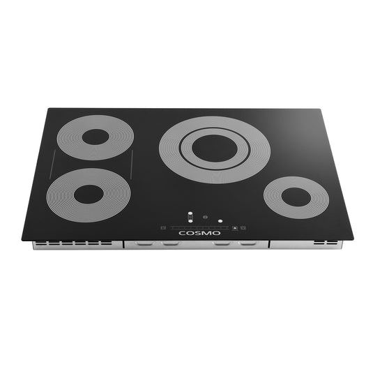Cosmo 30 in. Electric Ceramic Glass Cooktop with 4 Burners, Triple Zone Element, Sync Burners, Hot Surface Indicator Light and Touch Control