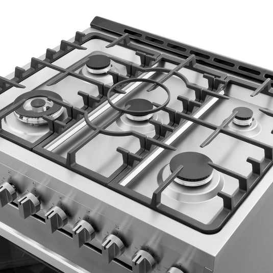 Cosmo 30 inch, Stainless Steel Single Oven Gas Range with 5 Burner Cooktops - COS-305AGC
