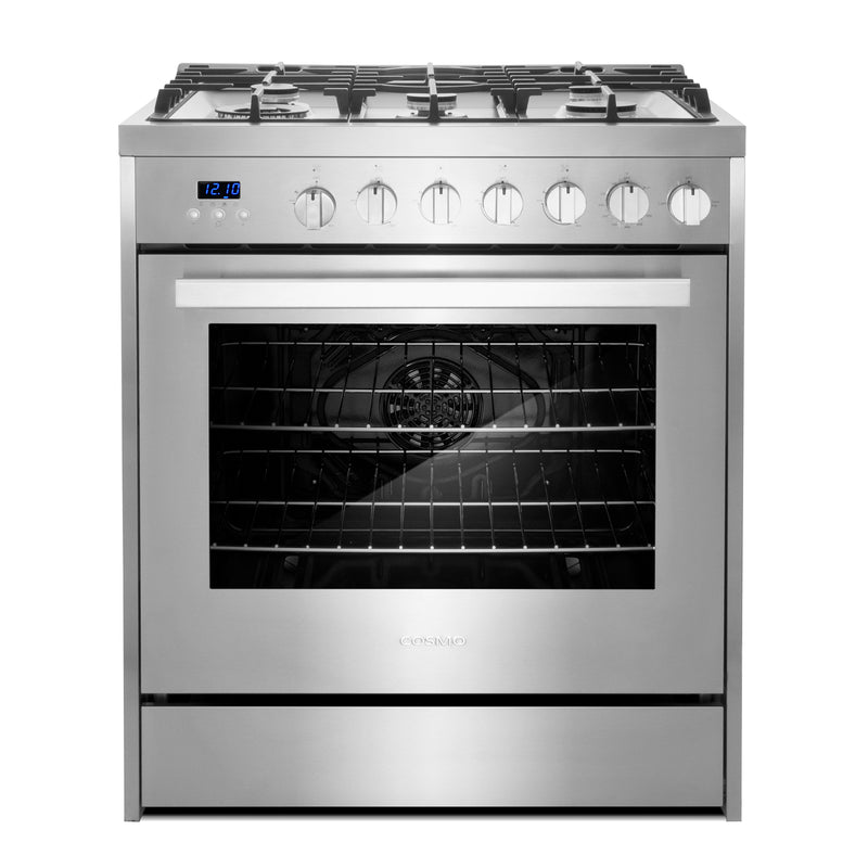 Load image into Gallery viewer, Cosmo 30 inch, Stainless Steel Single Oven Gas Range with 5 Burner Cooktops - COS-305AGC
