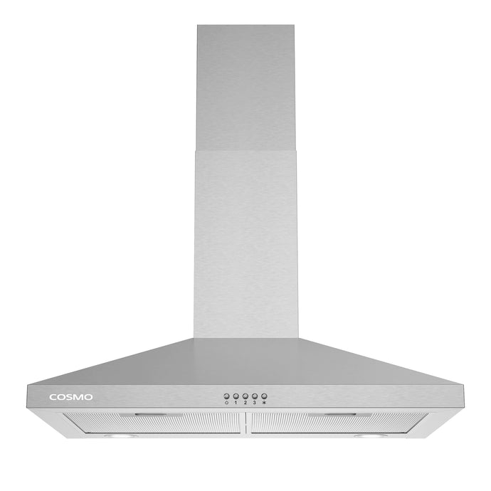 30 in. Ducted Wall Mount Range Hood in Stainless Steel with LED Lighting and Reusable Filters
