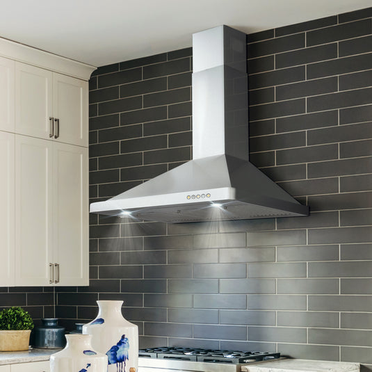 Cosmo 36 in. Ducted Wall Mount Range Hood in Stainless Steel with Touch Controls, LED Lighting and Permanent Filters
