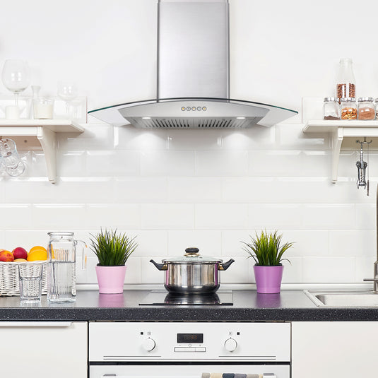Cosmo 30 in. Ducted Wall Mount Range Hood in Stainless Steel with LED Lighting and Permanent Filters