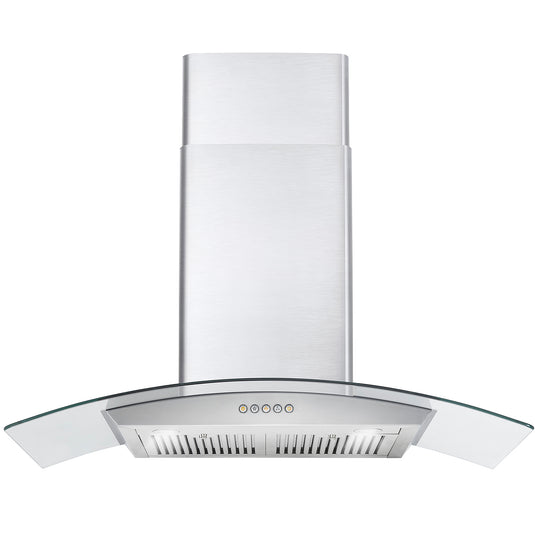Cosmo 36 in. Ducted Wall Mount Range Hood in Stainless Steel with LED Lighting and Permanent Filters