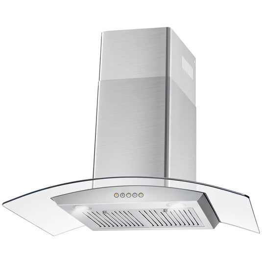 Cosmo 36 in. Ducted Wall Mount Range Hood in Stainless Steel with LED Lighting and Permanent Filters