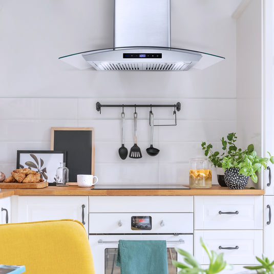 Cosmo 30 in. Ducted Wall Mount Range Hood in Stainless Steel with Touch Controls, LED Lighting and Permanent Filters