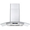 Cosmo 36 in. Ducted Wall Mount Range Hood in Stainless Steel with Touch Controls, LED Lighting and Permanent Filters