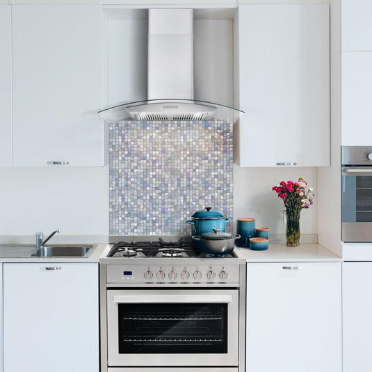 Cosmo 36 in. Ducted Wall Mount Range Hood in Stainless Steel with Push Button Controls, LED Lighting and Permanent Filters