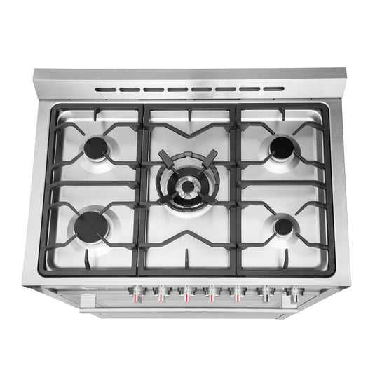 Cosmo 36 inch, Stainless Steel Single Oven Gas Range with 5 Burner Cooktops - COS-965AGC