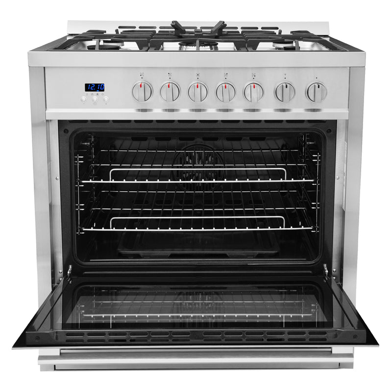 Load image into Gallery viewer, Cosmo 36 inch, Stainless Steel Single Oven Gas Range with 5 Burner Cooktops - COS-965AGC

