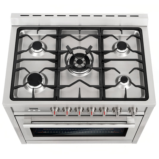 Cosmo 36 inch, Stainless Steel Single Oven Gas Range - COS-965AGFC