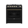 Forno Leonardo Espresso 30-Inch, Black Gas Range with 5 Burners - FFSGS1116-30BLK
