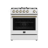 Forno Leonardo Espresso 30-Inch, White Gas Range with 5 Burners - FFSGS1116-30WHT