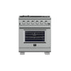 Forno Capriasca 30-Inch, Stainless Steel Freestanding Gas Range with 4 Burners - FFSGS6260-30