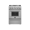 Forno Breno 24-Inch, Stainless Steel Freestanding Gas Range, Compact Design - FFSGS6272-24