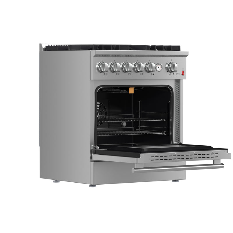 Load image into Gallery viewer, FORNO Giovanni 30-inch Gas Range Stainless Steel, 5 Burners 67,000 BTU, 4.32 cu.ft. Convection Oven

