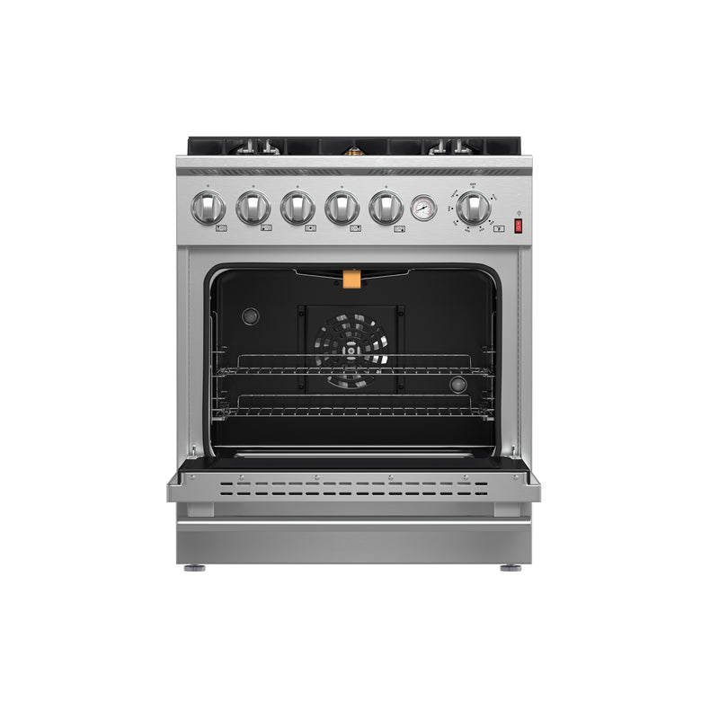 Load image into Gallery viewer, FORNO Giovanni 30-inch Gas Range Stainless Steel, 5 Burners 67,000 BTU, 4.32 cu.ft. Convection Oven
