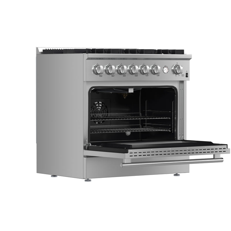 Load image into Gallery viewer, Marco 36-Inch Gas Range Stainless Steel, 6 Burners 67,000 BTU, 5.36 cu.ft. Convection Oven
