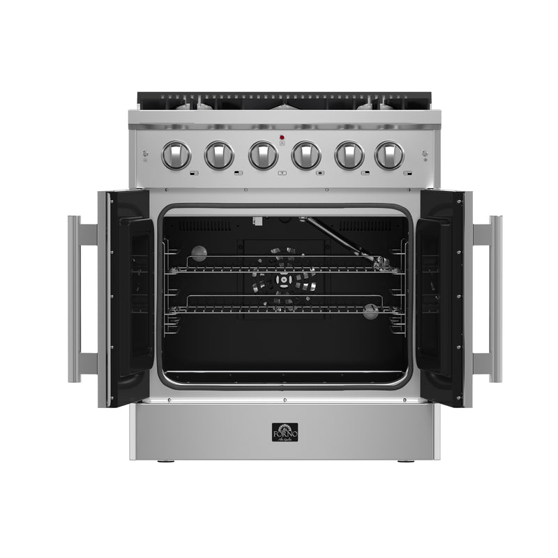 Load image into Gallery viewer, Forno Galiano 30-Inch Freestanding French Door Gas Range, 4 Burners, Convection Oven, Energy Efficient
