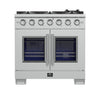 Forno Capriasca 36-Inch, Stainless Steel Freestanding French Door Gas Range with 6 Burners - FFSGS6460-36