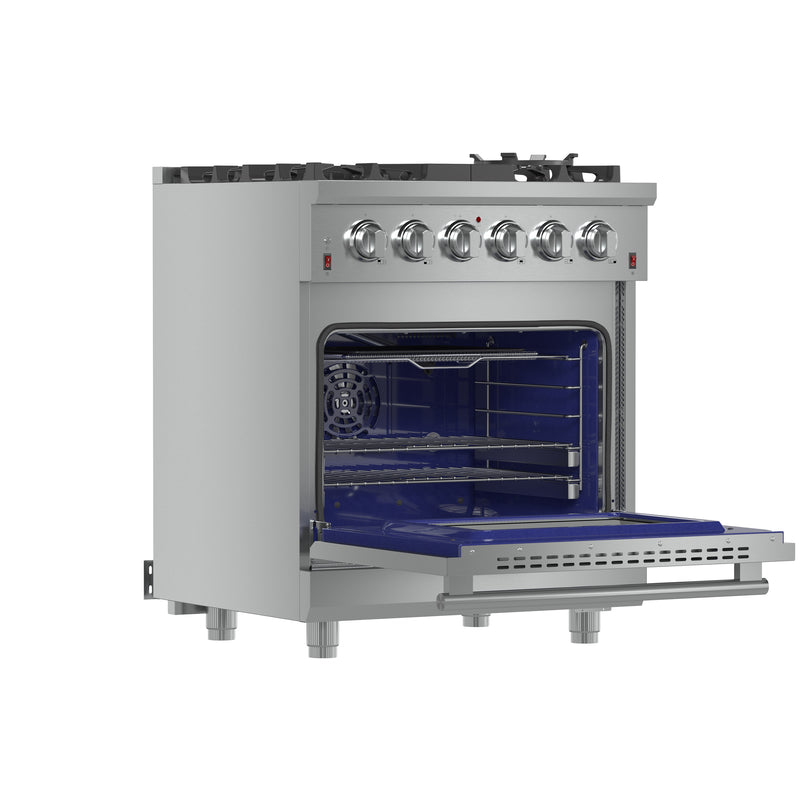 Load image into Gallery viewer, Forno Massimo 30-Inch Freestanding Gas Range, 4 Burners, True Convection Oven
