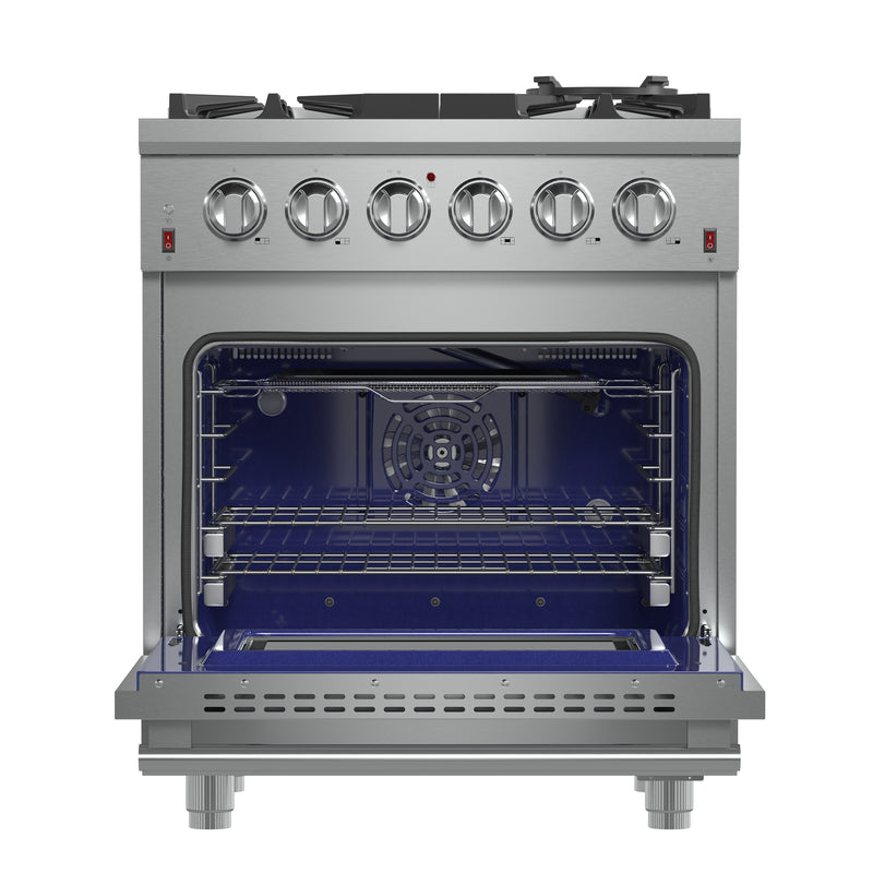 Load image into Gallery viewer, Forno Massimo 30-Inch Freestanding Gas Range, 4 Burners, True Convection Oven
