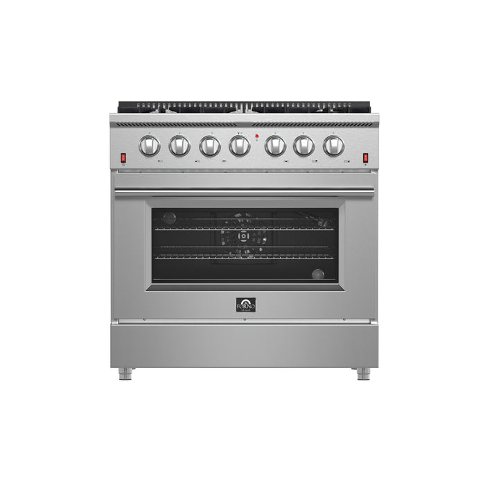 Forno Galiano 36-Inch, Stainless Steel Gas Range with 6 Burners - FFSGS6244-36