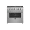 Forno Galiano 36-Inch, Stainless Steel Gas Range with 6 Burners - FFSGS6244-36