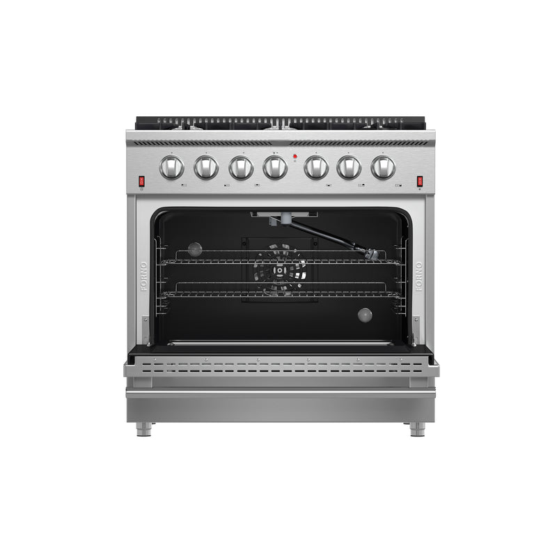 Load image into Gallery viewer, Forno Galiano 36-Inch Freestanding Gas Range, Stainless Steel, 6 Burners, Energy Efficient
