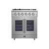 Forno Massimo 30-Inch, Stainless Steel Freestanding French Door Gas Range with 4 Burners - FFSGS6439-30