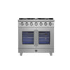 Forno Massimo 36-Inch, Stainless Steel Freestanding French Door Gas Range with 6 Burners - FFSGS6439-36