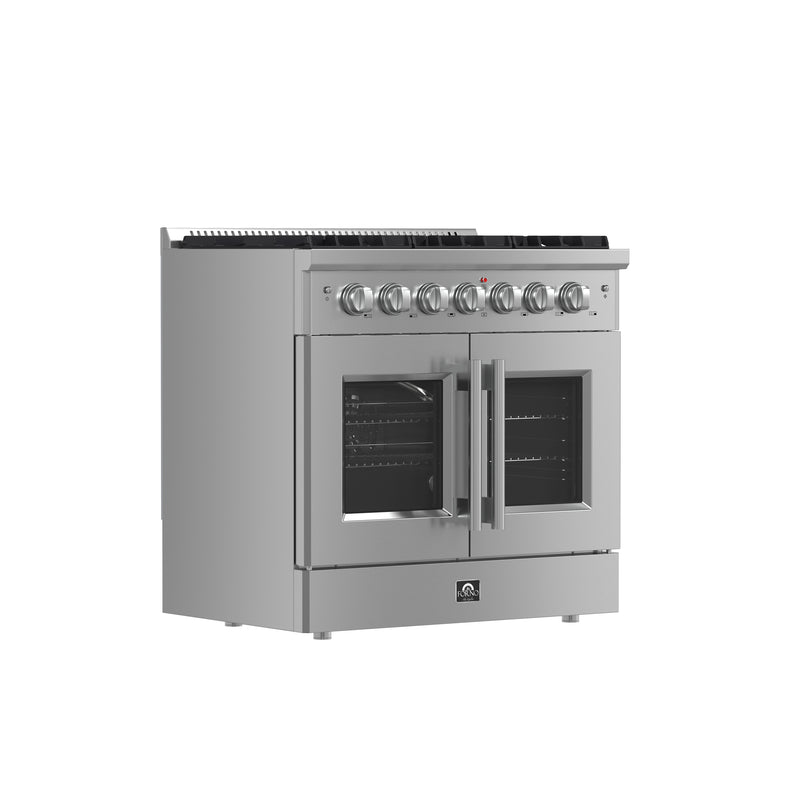 Load image into Gallery viewer, Forno Galiano 36-Inch Freestanding French Door Gas Range, 6 Burners, Convection Oven, Energy Efficient
