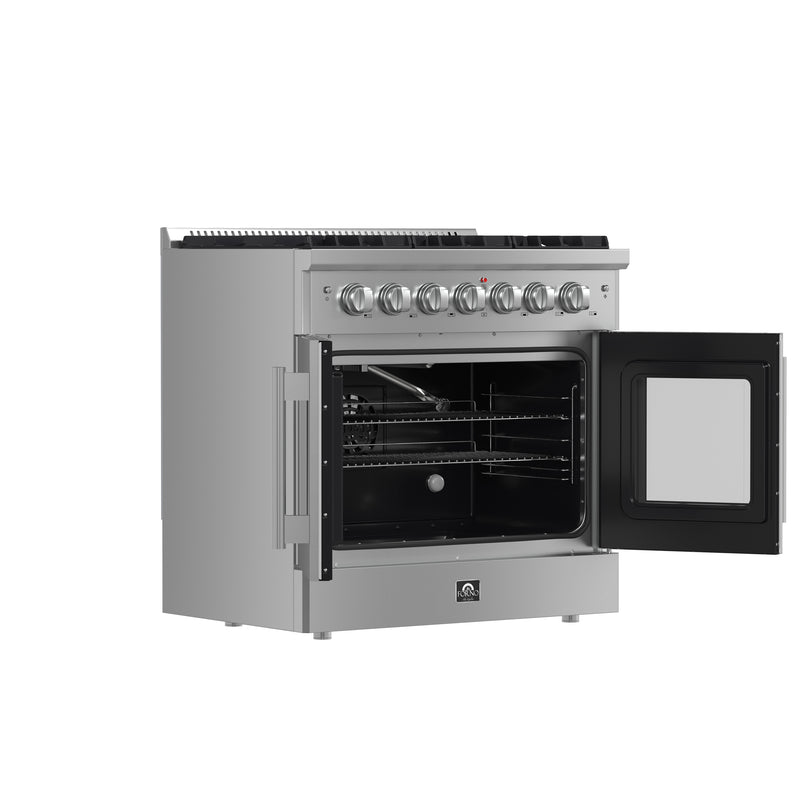 Load image into Gallery viewer, Forno Galiano 36-Inch Freestanding French Door Gas Range, 6 Burners, Convection Oven, Energy Efficient

