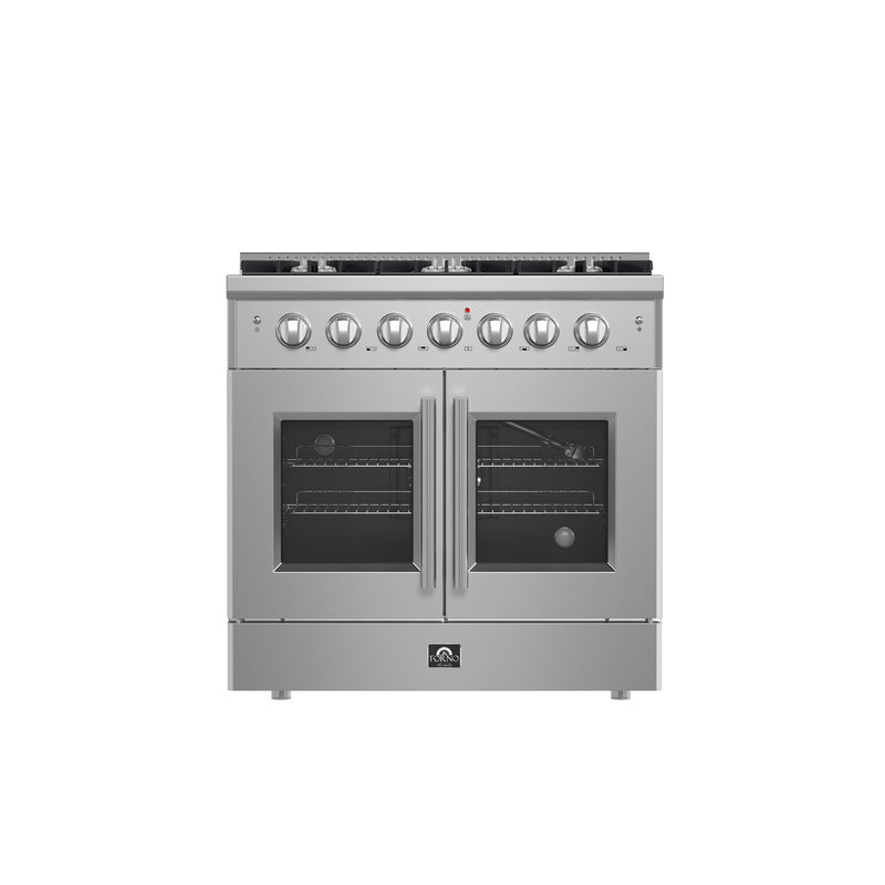 Load image into Gallery viewer, Forno Galiano 36-Inch Freestanding French Door Gas Range, 6 Burners, Convection Oven, Energy Efficient
