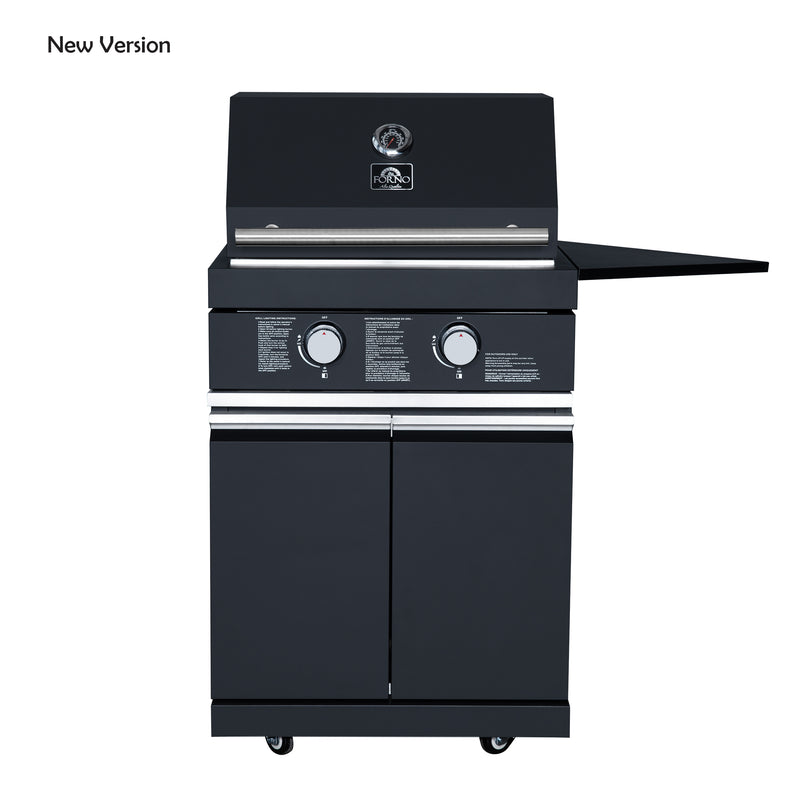 Load image into Gallery viewer, Forno All’Aperto 99,600 BTU Outdoor Kitchen, 5 Burners, Infrared Burners, Side Burner, Black Sintered Stone Countertops, Gas Pizza Oven, Sink Module, Bar &amp; Beverage Center
