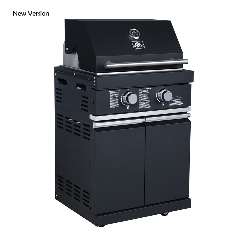 Load image into Gallery viewer, Forno All’Aperto 99,600 BTU Outdoor Kitchen, 5 Burners, Infrared Burners, Side Burner, Black Sintered Stone Countertops, Gas Pizza Oven, Sink Module, Bar &amp; Beverage Center
