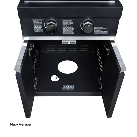 Forno All’Aperto 99,600 BTU Outdoor Kitchen, 5 Burners, Infrared Burners, Side Burner, Black Sintered Stone Countertops, Gas Pizza Oven, Sink Module, Bar & Beverage Center