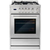 Cosmo 24 inch, Stainless Steel Single Oven Gas Range with 4 Burner Cooktop - COS-244AGC