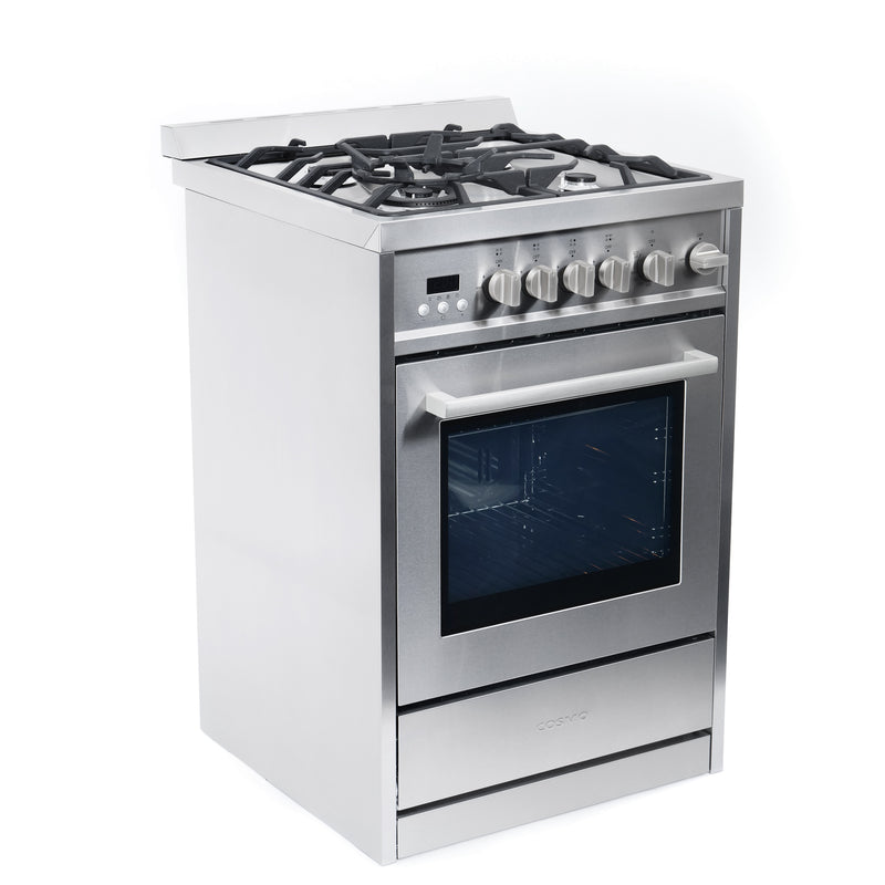 Load image into Gallery viewer, Cosmo 24 inch, Stainless Steel Single Oven Gas Range with 4 Burner Cooktop - COS-244AGC

