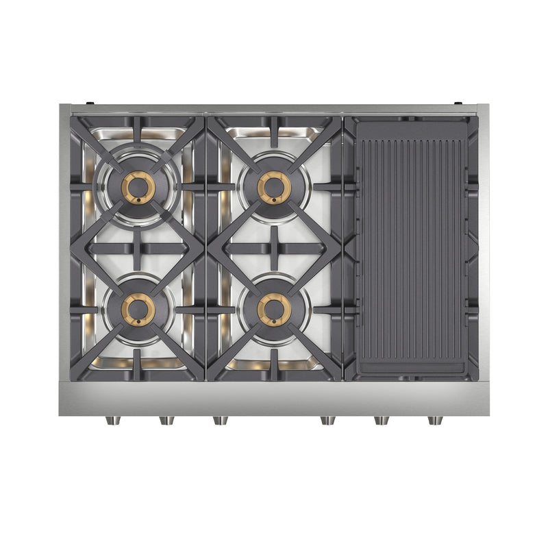 Load image into Gallery viewer, Forno Spezia Alta Qualita 36-Inch Pro-Style Gas Rangetop, Stainless Steel, 6 Sealed Burners, Continuous Cast Iron Grates, High Heat Output
