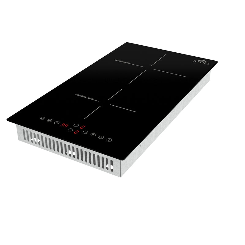 Load image into Gallery viewer, Forno Parco 12-Inch Induction Cooktop, 2 Zones, 3,600W Total Power, Touch Control, 9 Power Levels, Booster Function
