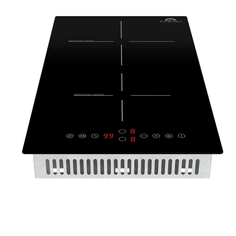 Load image into Gallery viewer, Forno Parco 12-Inch Induction Cooktop, 2 Zones, 3,600W Total Power, Touch Control, 9 Power Levels, Booster Function
