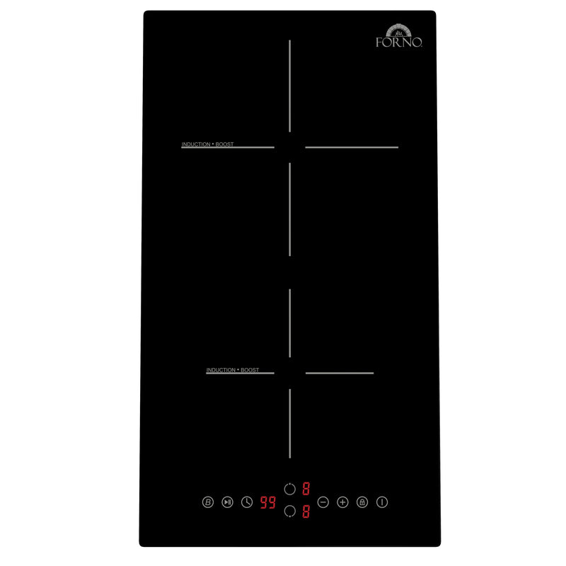 Load image into Gallery viewer, Forno Parco 12-Inch Induction Cooktop, 2 Zones, 3,600W Total Power, Touch Control, 9 Power Levels, Booster Function
