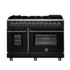 Forno Massimo 48 Inch, Black Freestanding Dual Fuel Range with 8 Burners - FFSGS6125-48BLK
