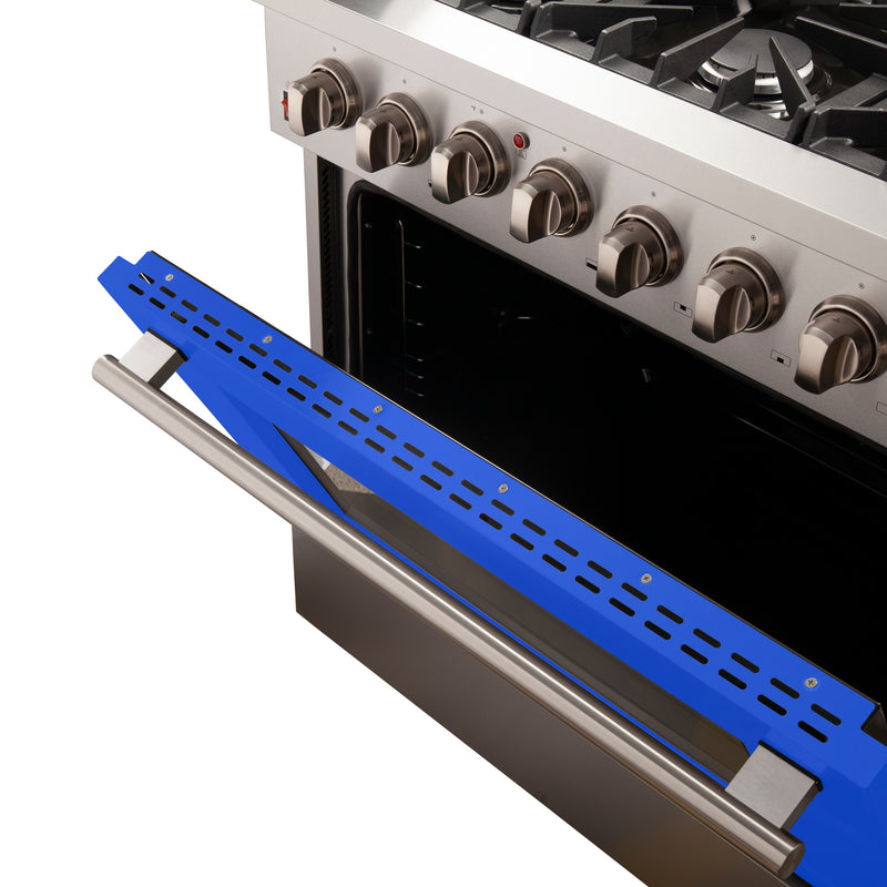 Load image into Gallery viewer, Forno Galiano 36-Inch, Blue Freestanding Dual Fuel Range with 6 Burners - FFSGS6156-36BLU
