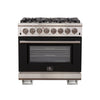 Forno Capriasca 36-Inch, Black Freestanding Dual Fuel Range with 6 Burners - FFSGS6187-36BLK